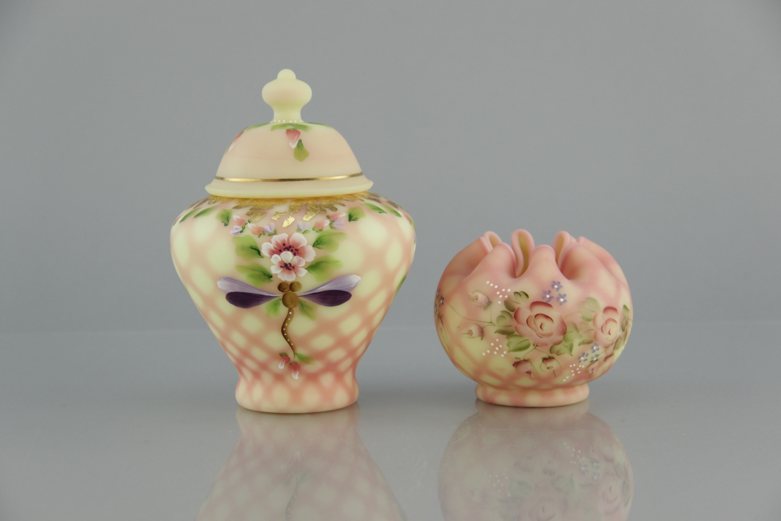 Collection of Fenton Burmese Glass