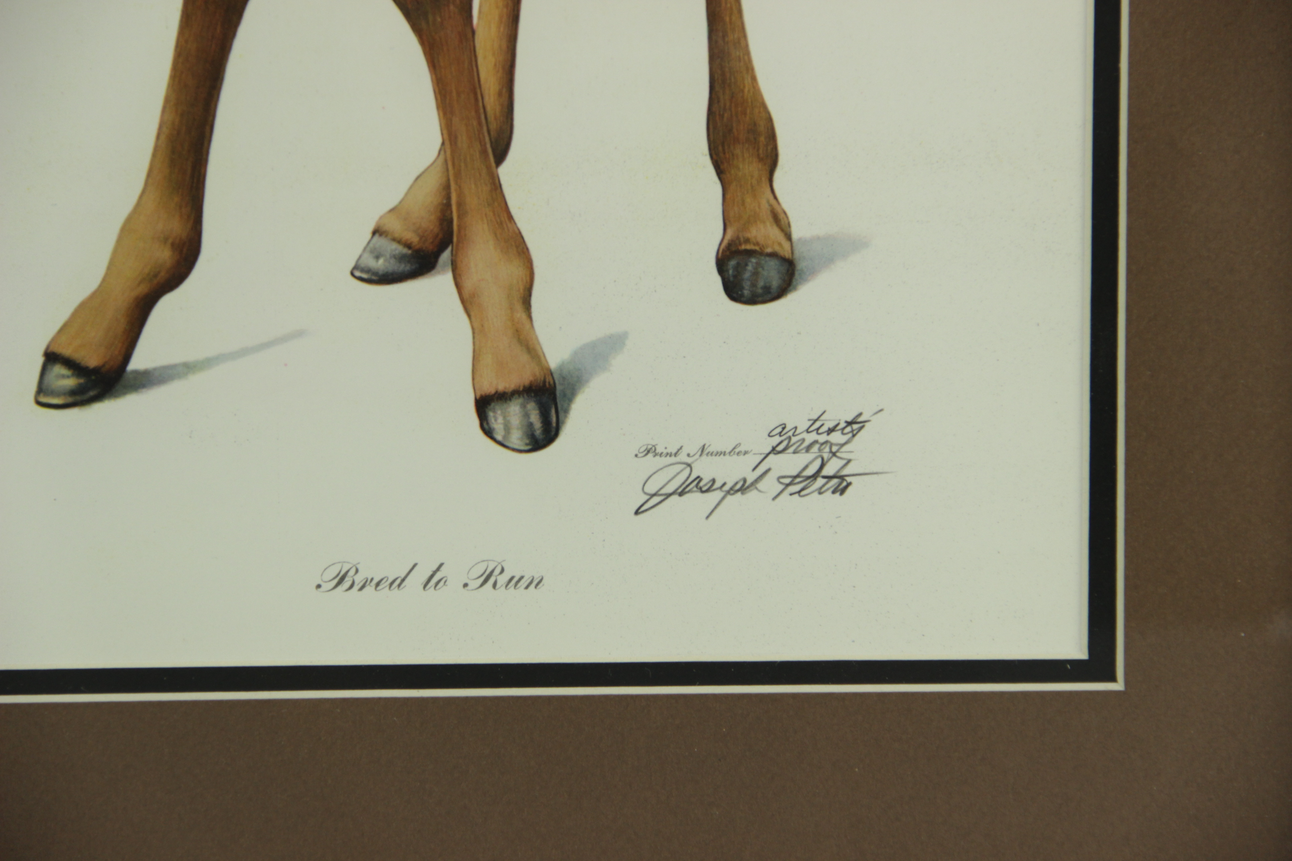 Signed, Framed Artist Proof "Bred To Run" by Joseph Petro