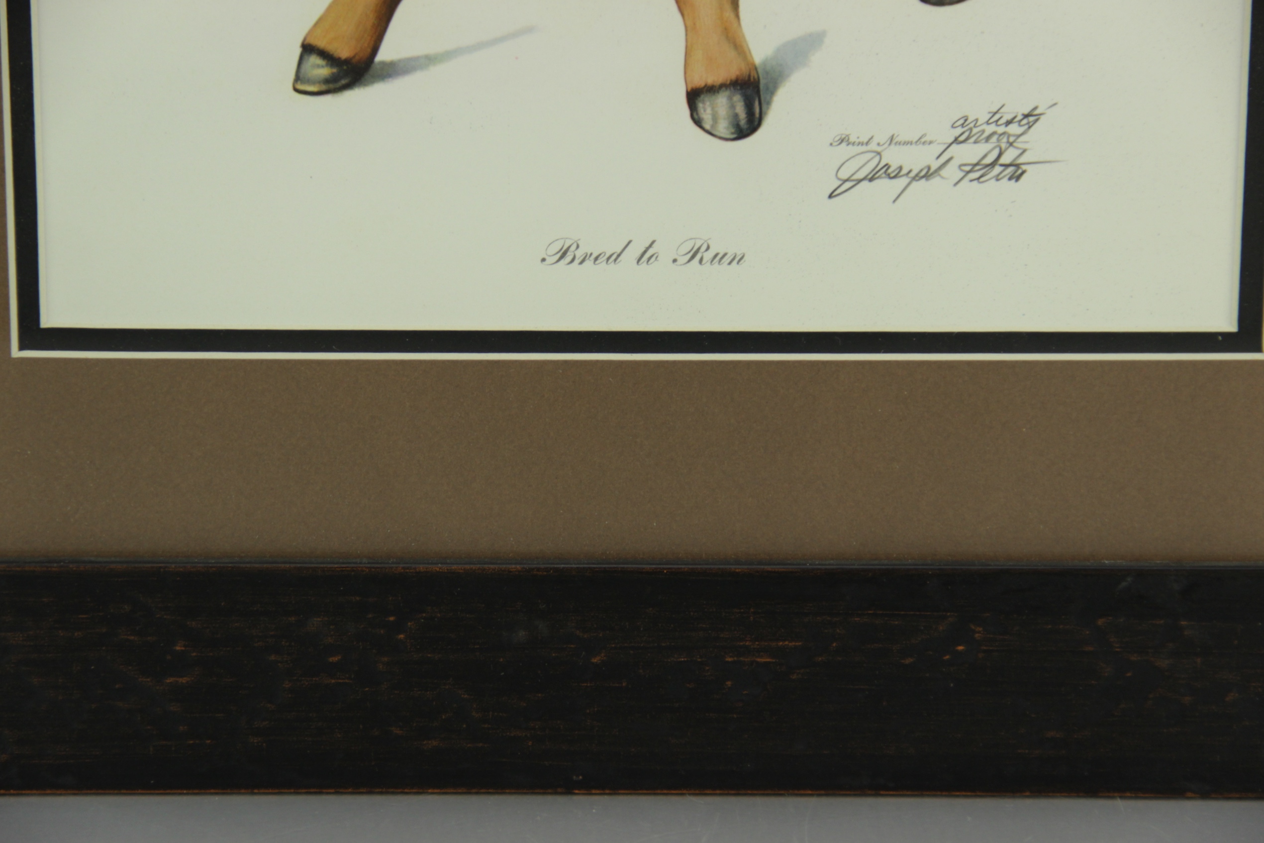 Signed, Framed Artist Proof "Bred To Run" by Joseph Petro