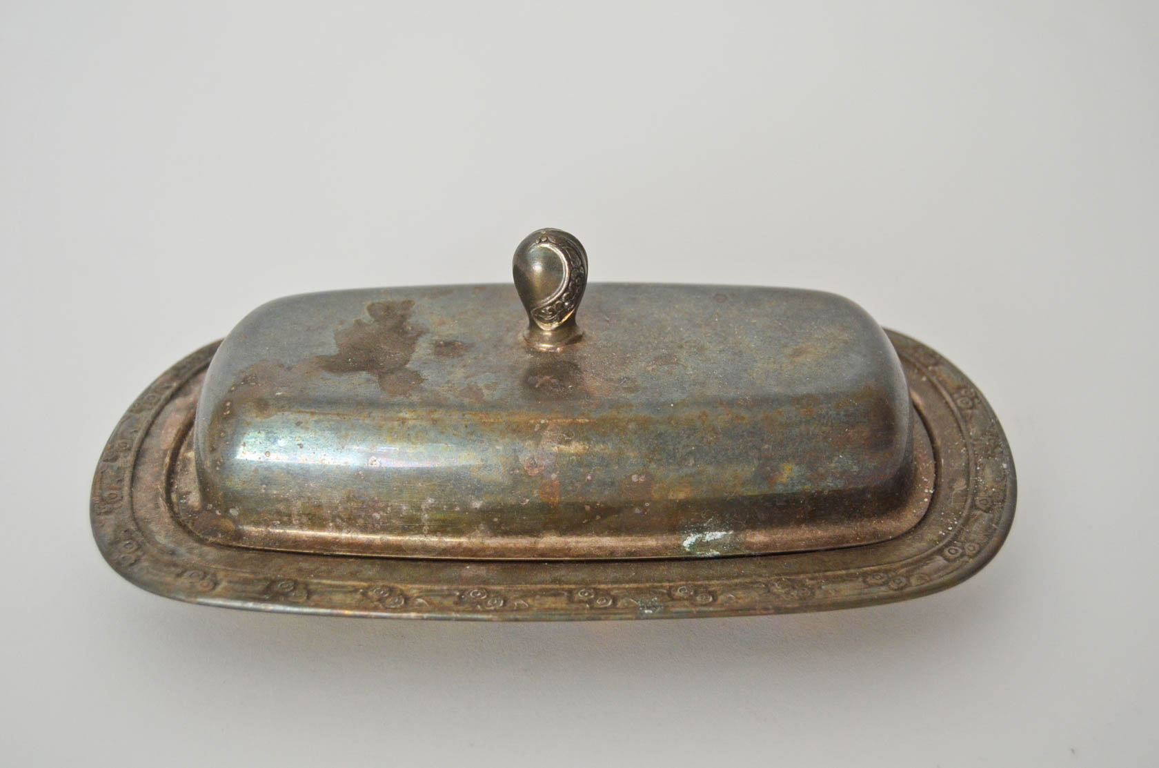 Silver Plate Oneida Butter Dish