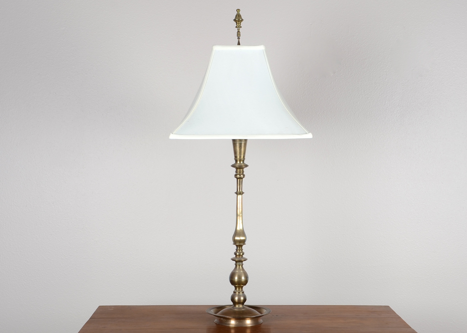 Vintage Tall Brass Candlestick Table Lamp