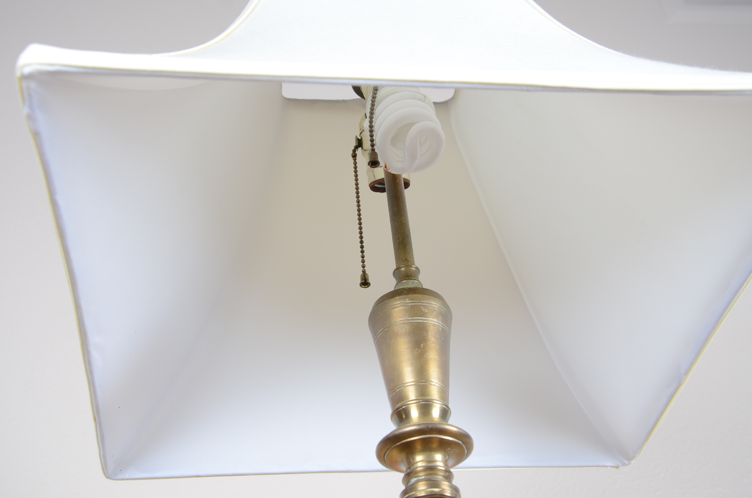 Vintage Tall Brass Candlestick Table Lamp