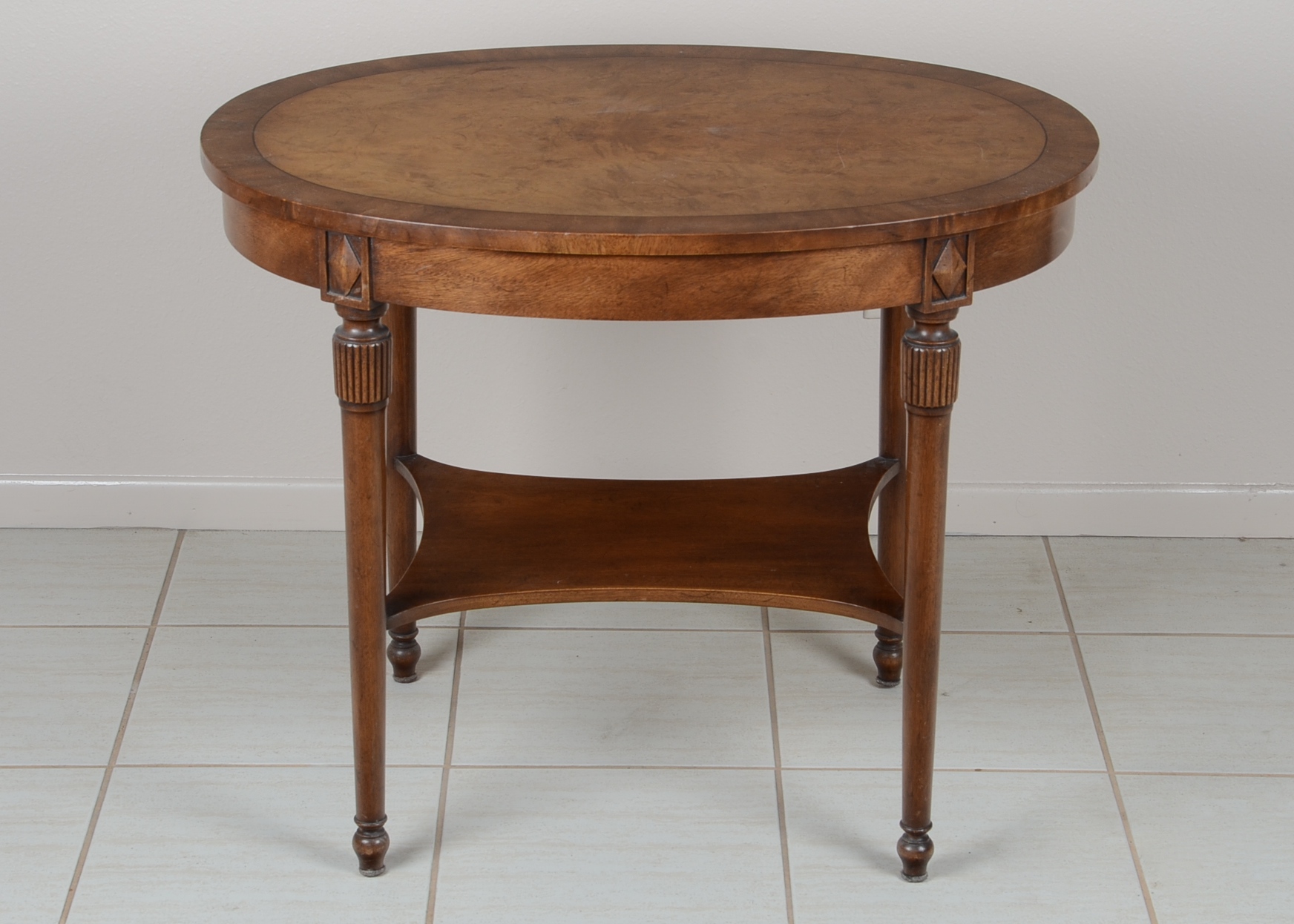 Circa 1980s Mahogany Oval Side Table
