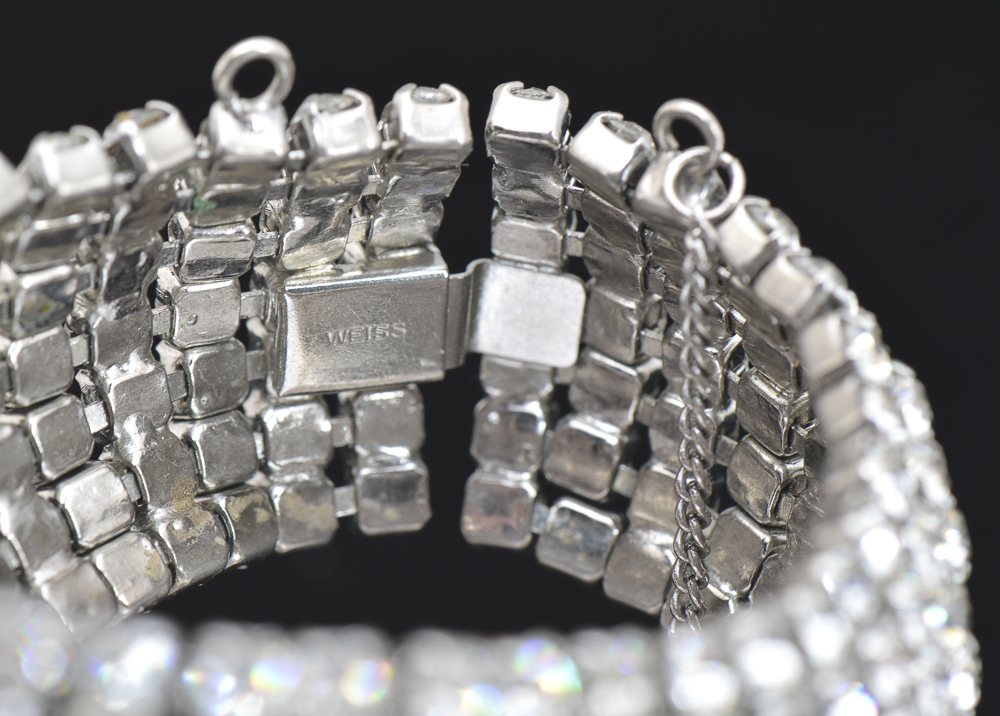 Vintage Weiss Designer Crystal Rhinestone Bracelet