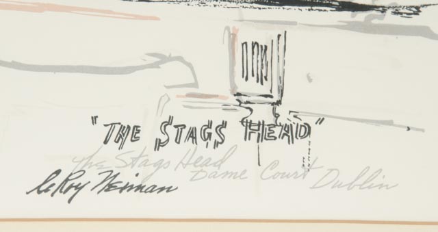 "The Stags Head" LeRoy Neiman Lithograph Print