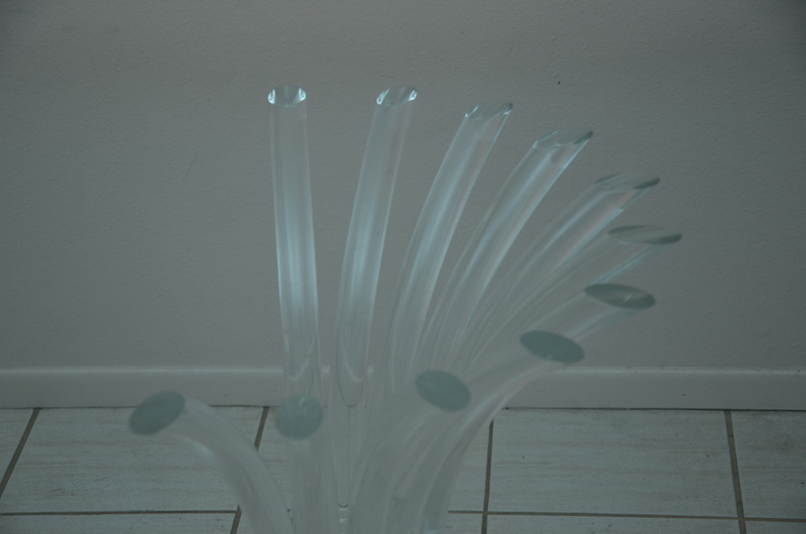 Hollywood Regency Style Glass Top Lucite Sheaf of Wheat Table