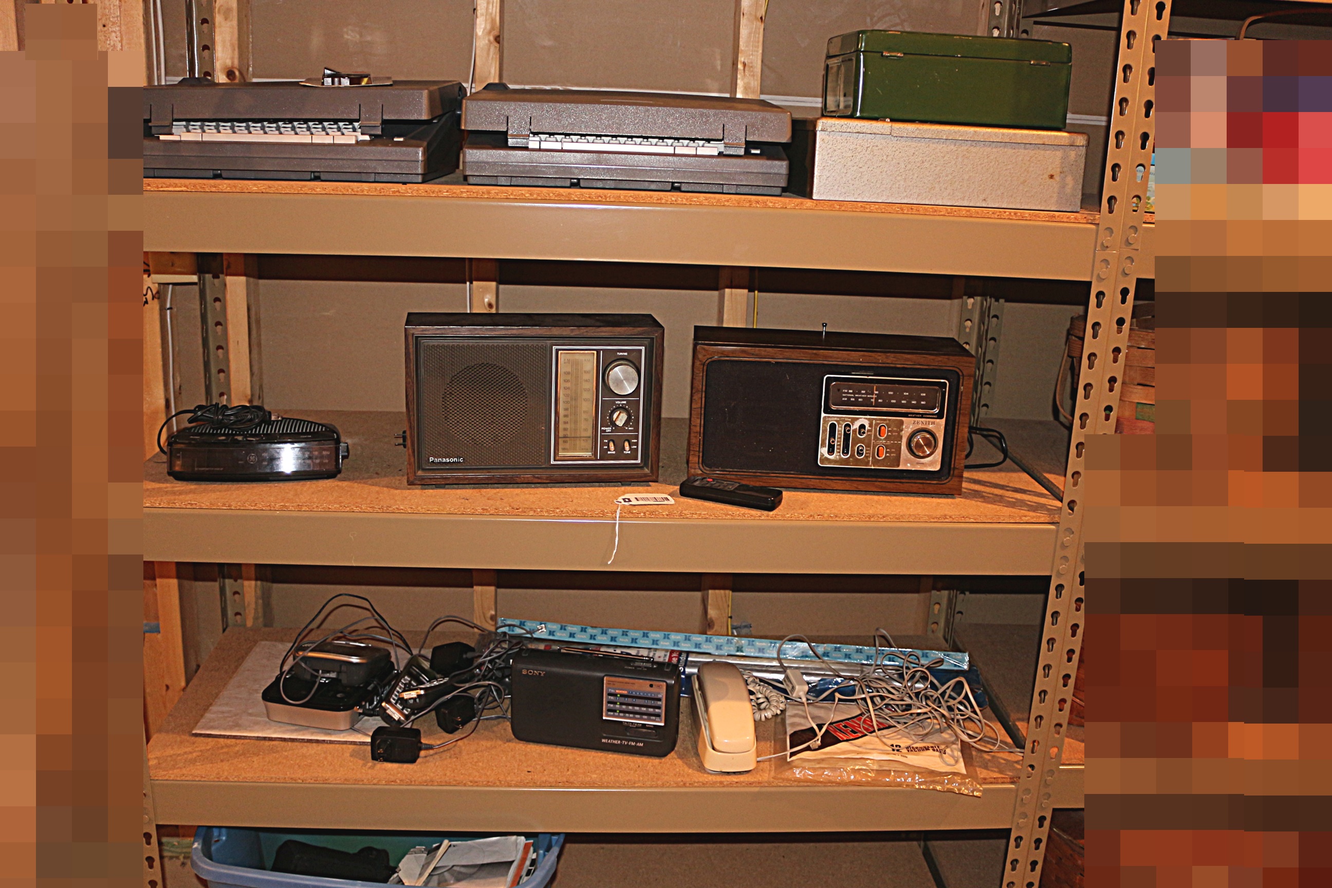 Four Shelves of Electronics