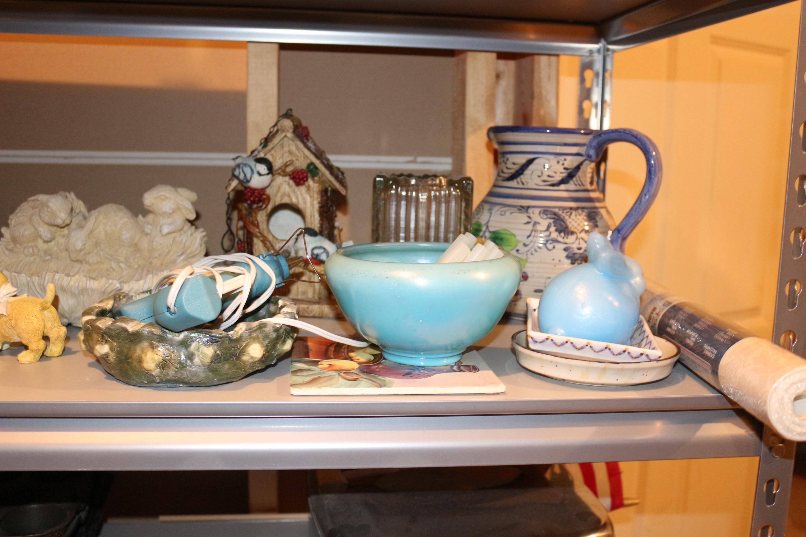 Sturdy Six Shelve Unit with Decor and Household Group