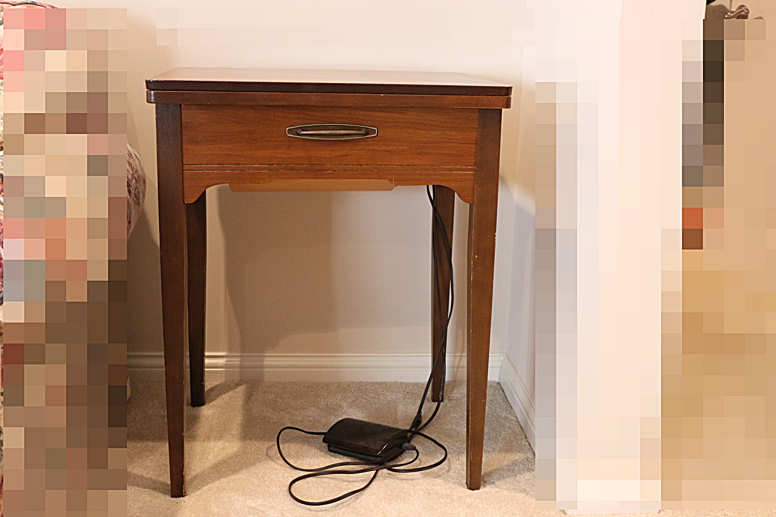 Vintage Singer Touch-N-Sew Sewing Machine and Cabinet