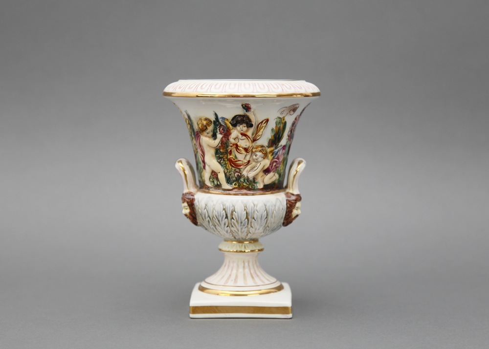 Vintage Capodimonte Cherub Vase