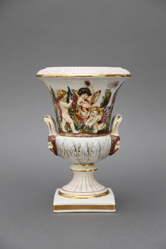 Vintage Capodimonte Cherub Vase