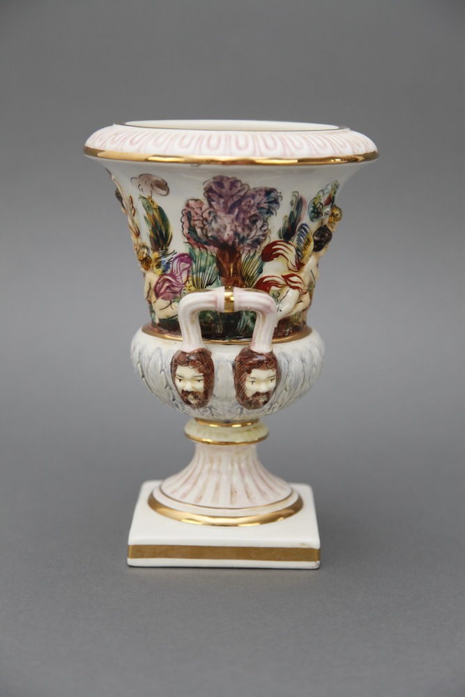Vintage Capodimonte Cherub Vase