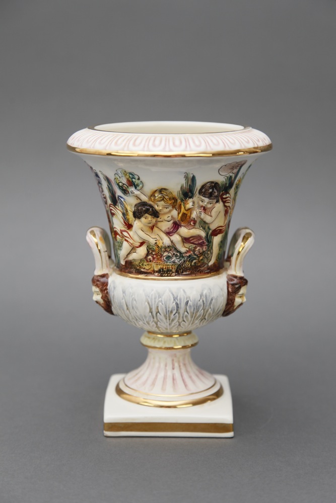 Vintage Capodimonte Cherub Vase