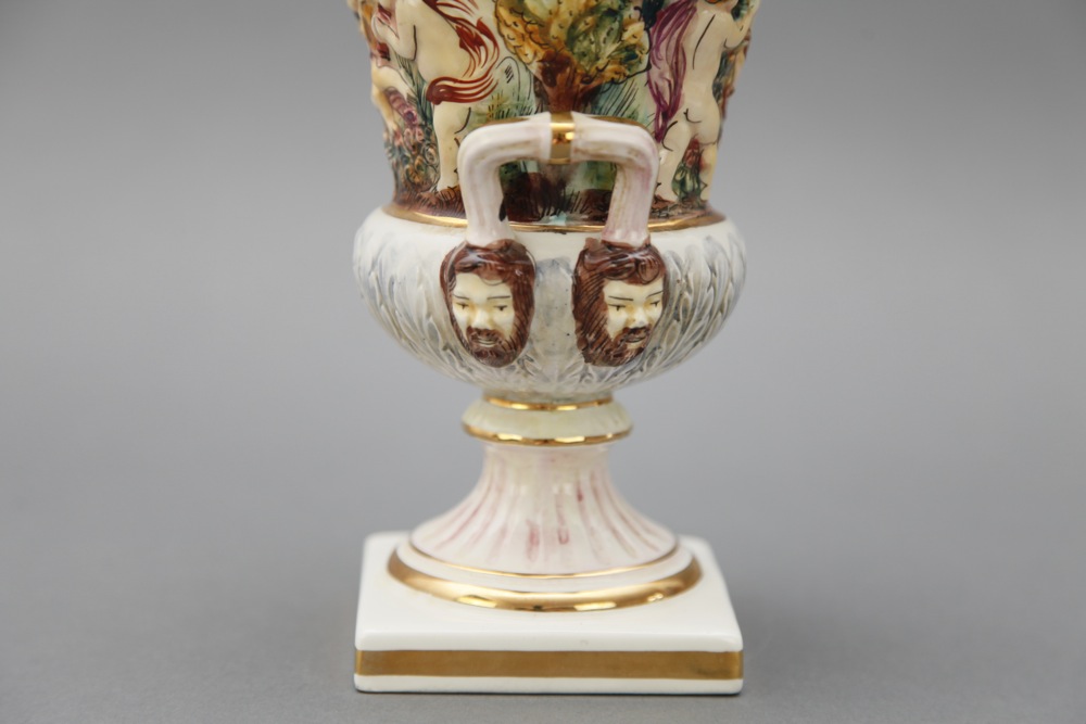 Vintage Capodimonte Cherub Vase