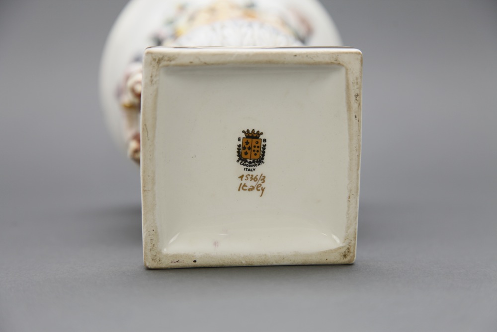 Vintage Capodimonte Cherub Vase