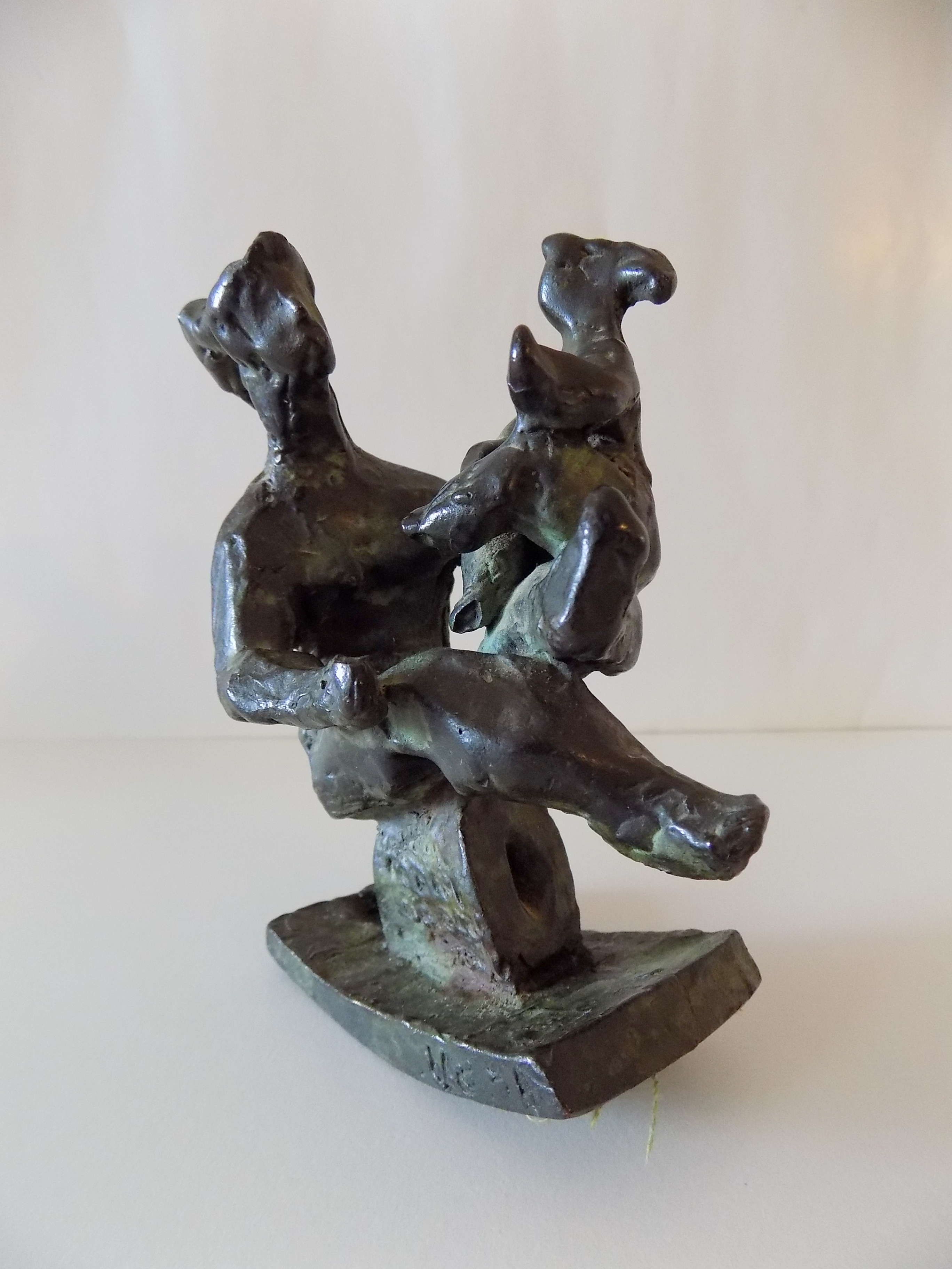 Chaim Gross Cast Bronze Sculpture Rocking Mother and Child