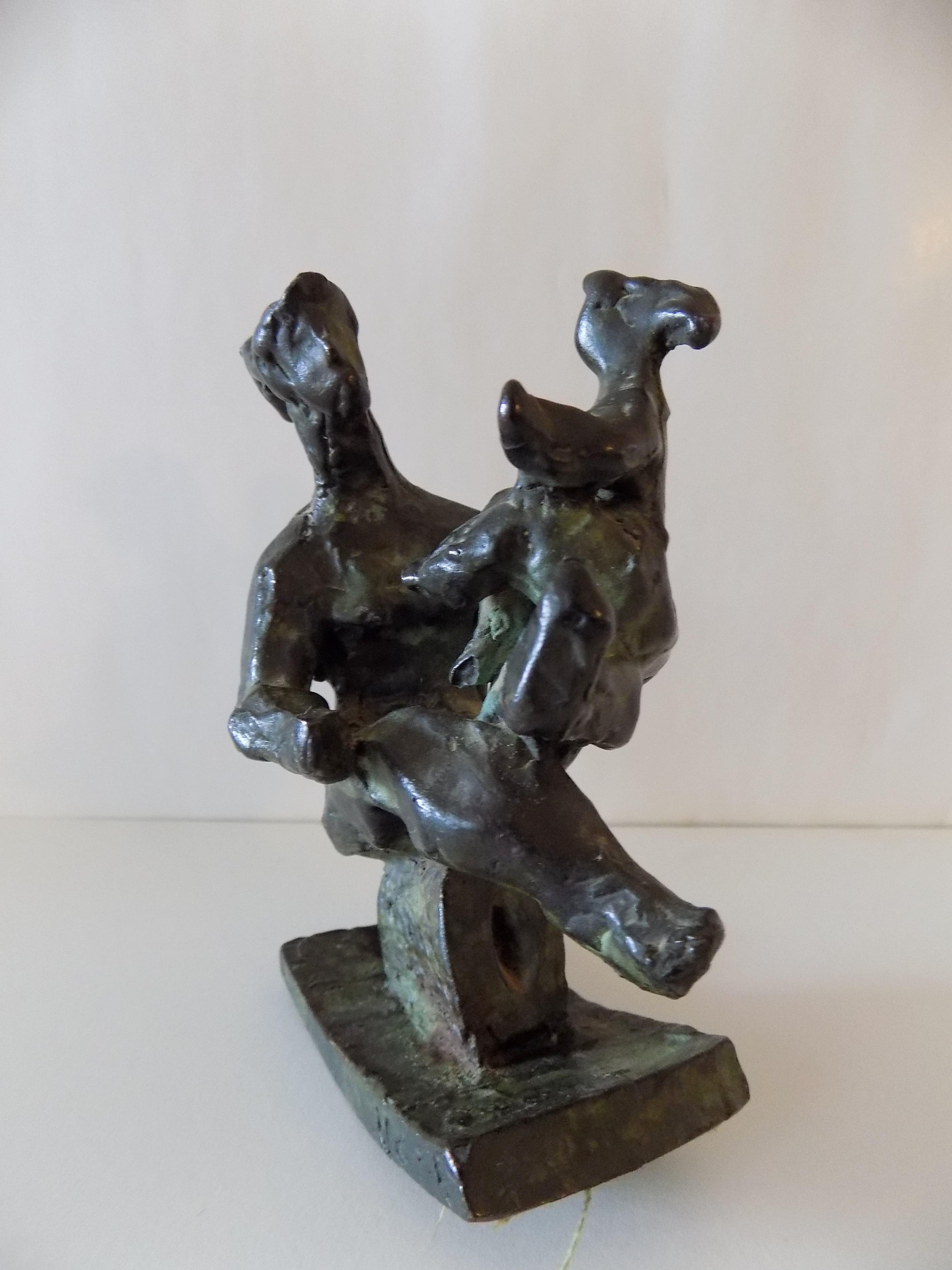 Chaim Gross Cast Bronze Sculpture Rocking Mother and Child