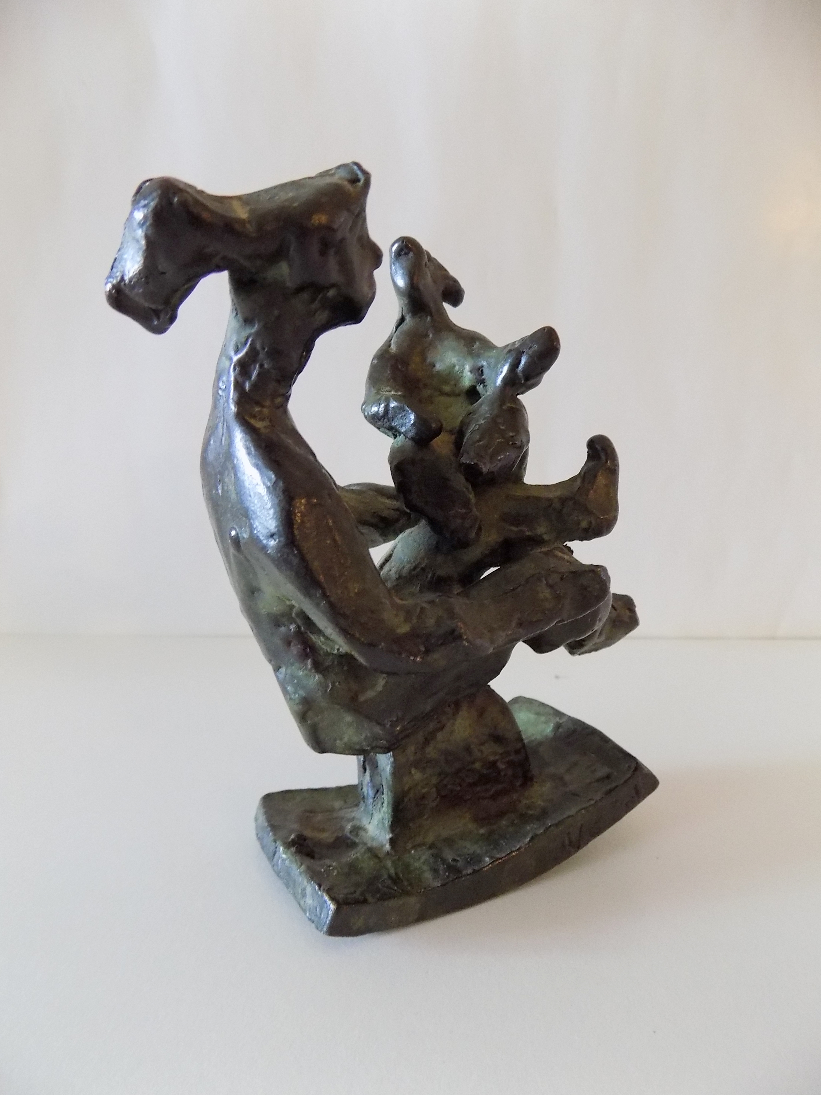 Chaim Gross Cast Bronze Sculpture Rocking Mother and Child