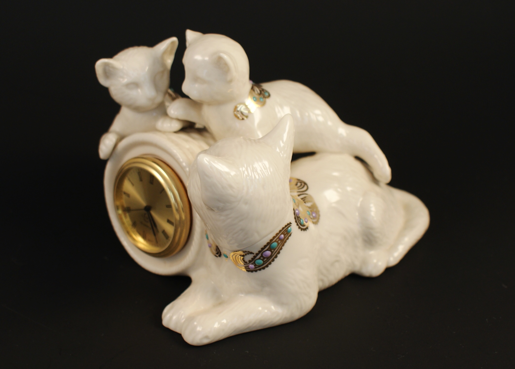 Lenox China Jewels Collection Cats Clock