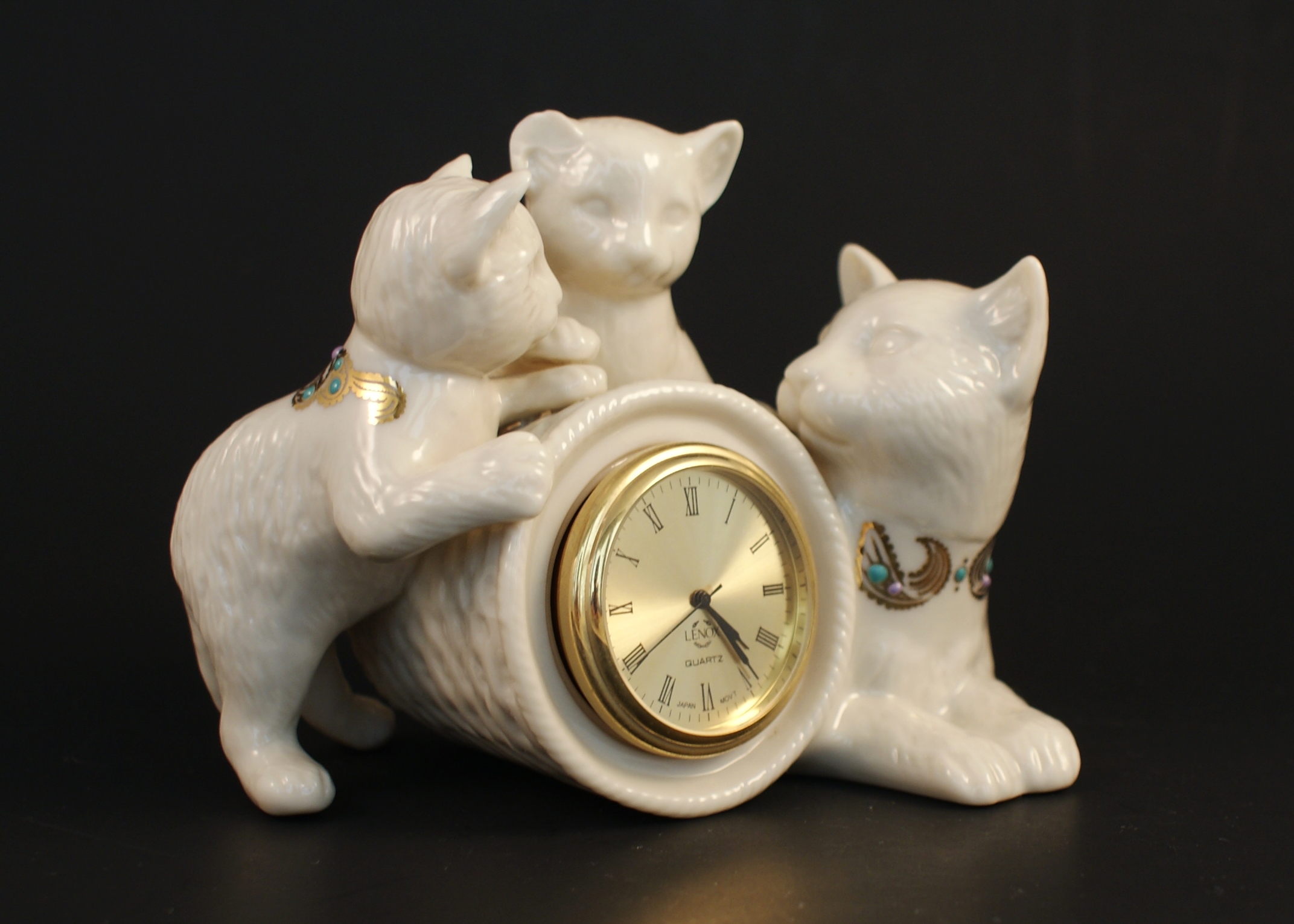 Lenox China Jewels Collection Cats Clock