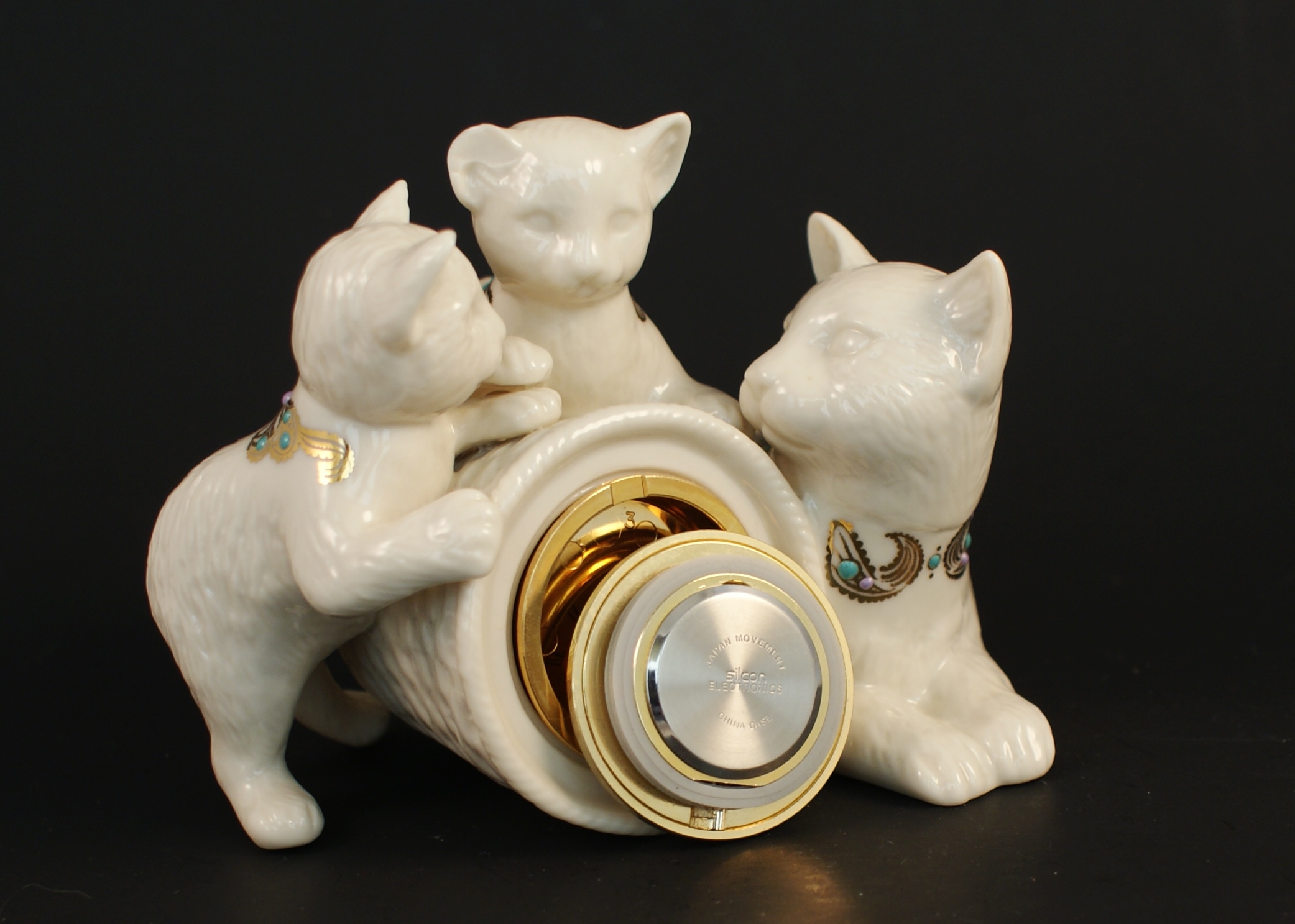 Lenox China Jewels Collection Cats Clock