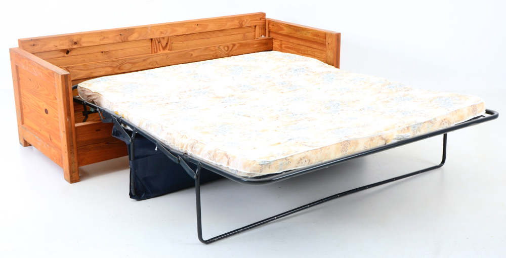 Homespun Home Fashions Rustic Pine Sofa with Pull Out Bed