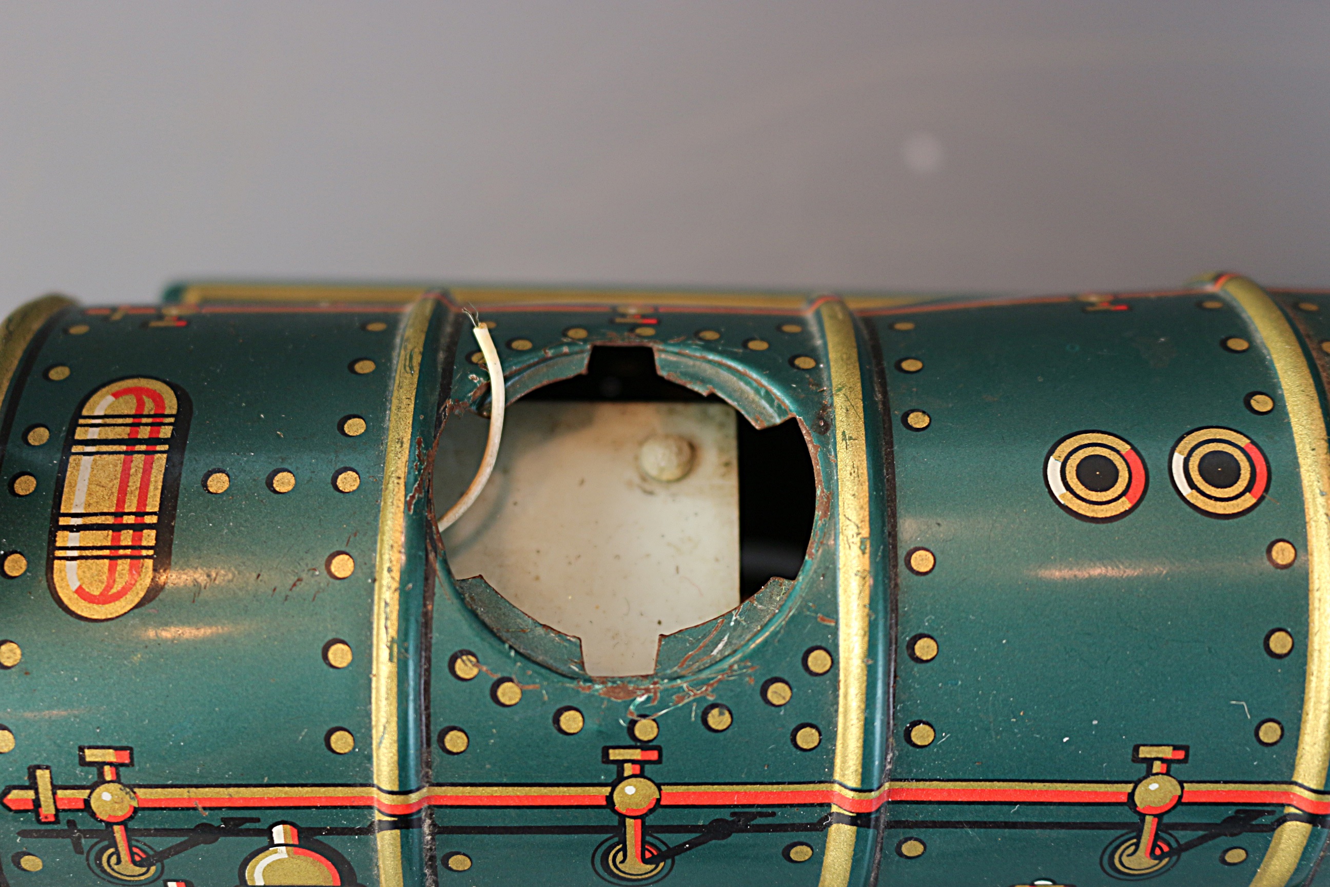 Vintage Battery Operated Tin Litho Western Train