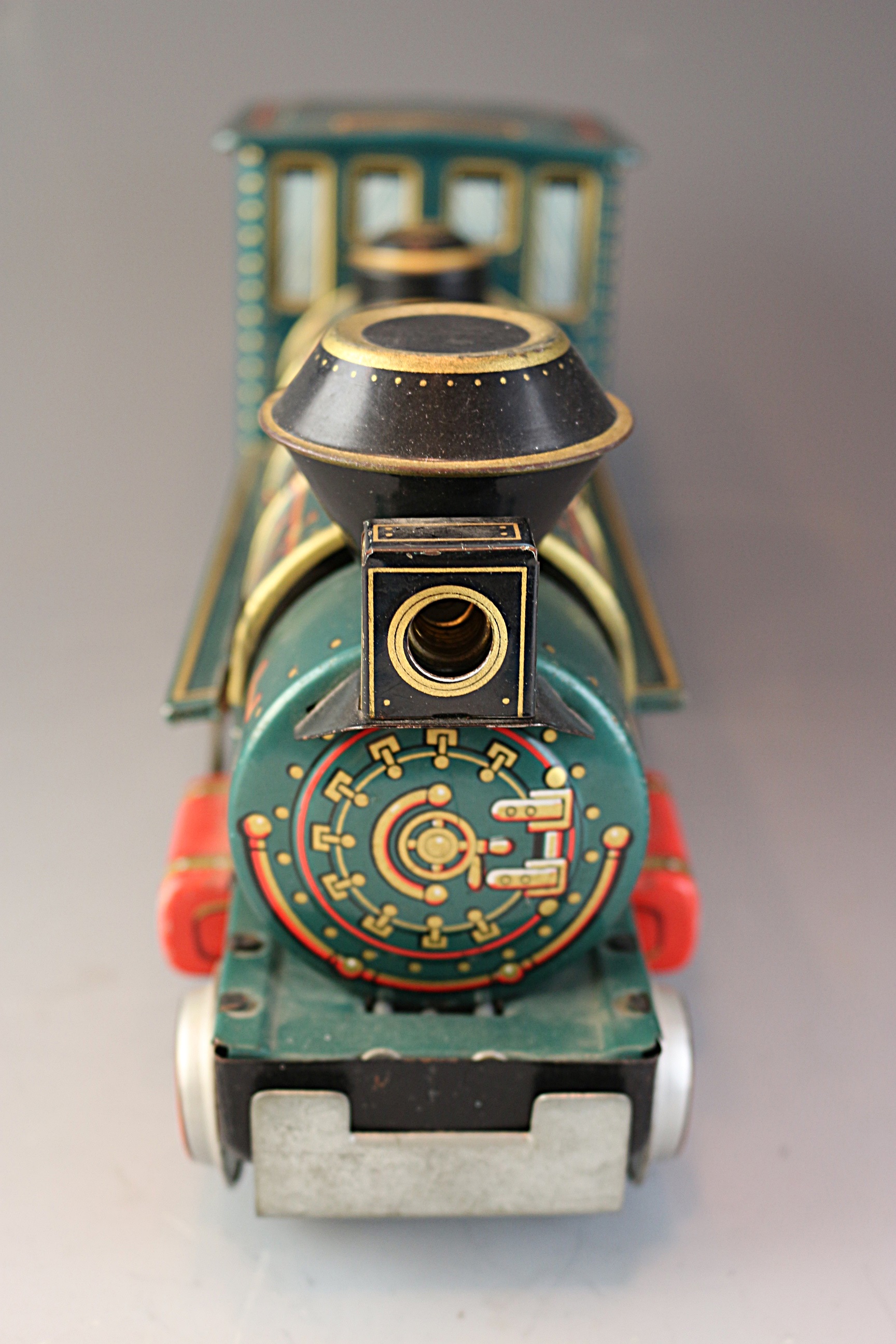 Vintage Battery Operated Tin Litho Western Train