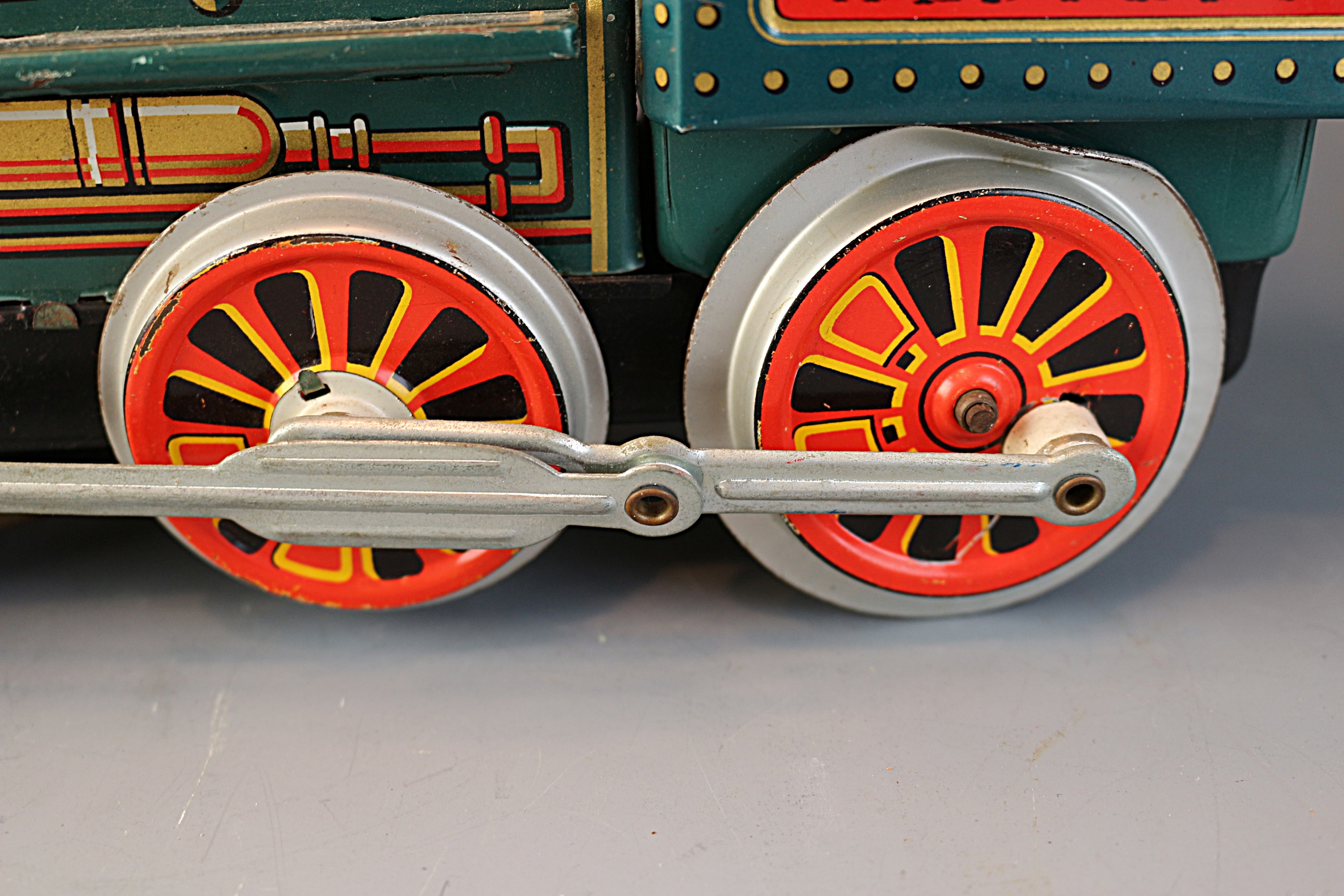 Vintage Battery Operated Tin Litho Western Train