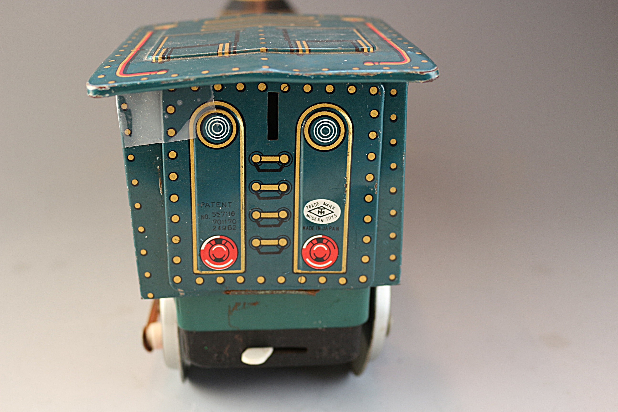 Vintage Battery Operated Tin Litho Western Train