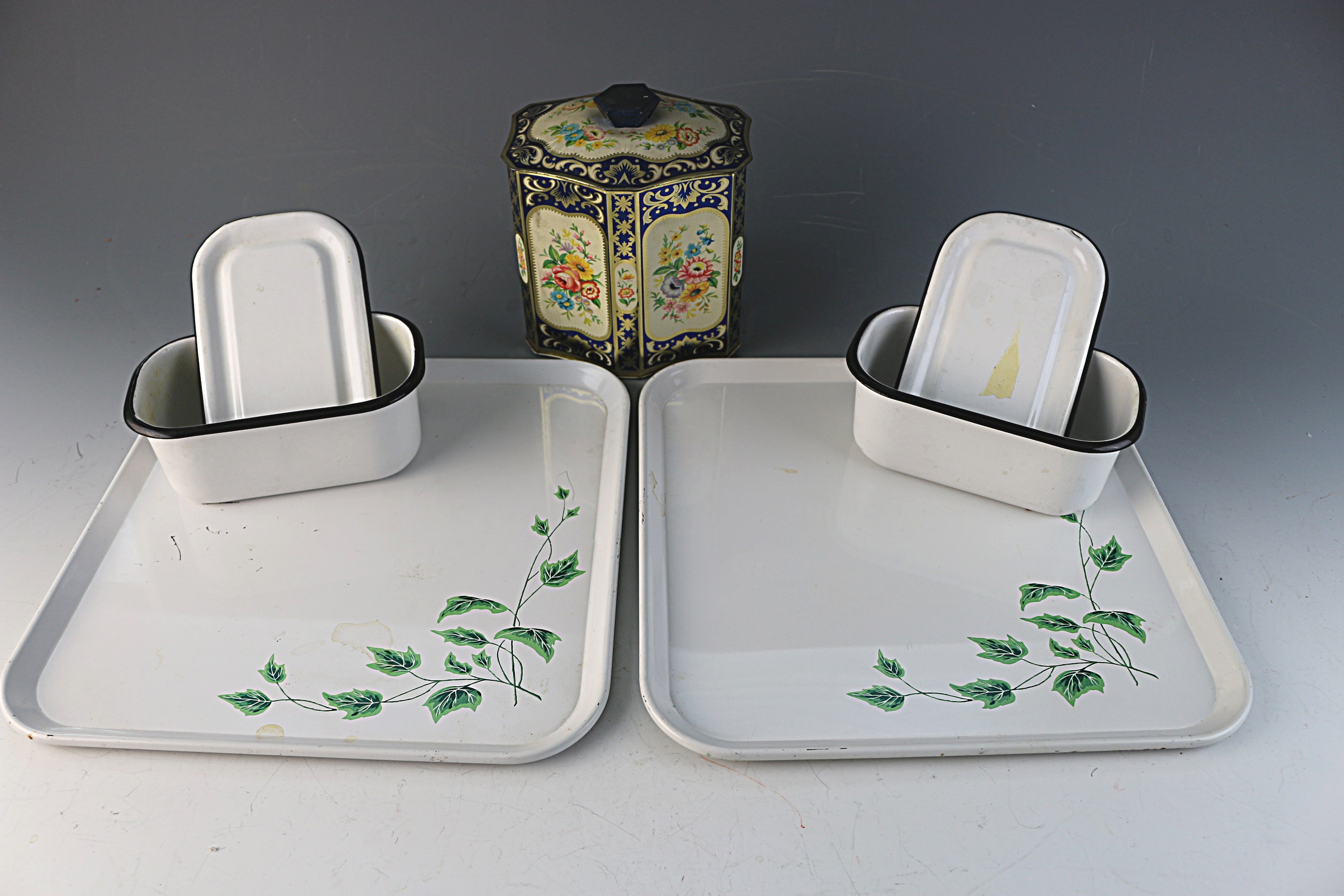 Vintage White Enamelware and Tin Decor