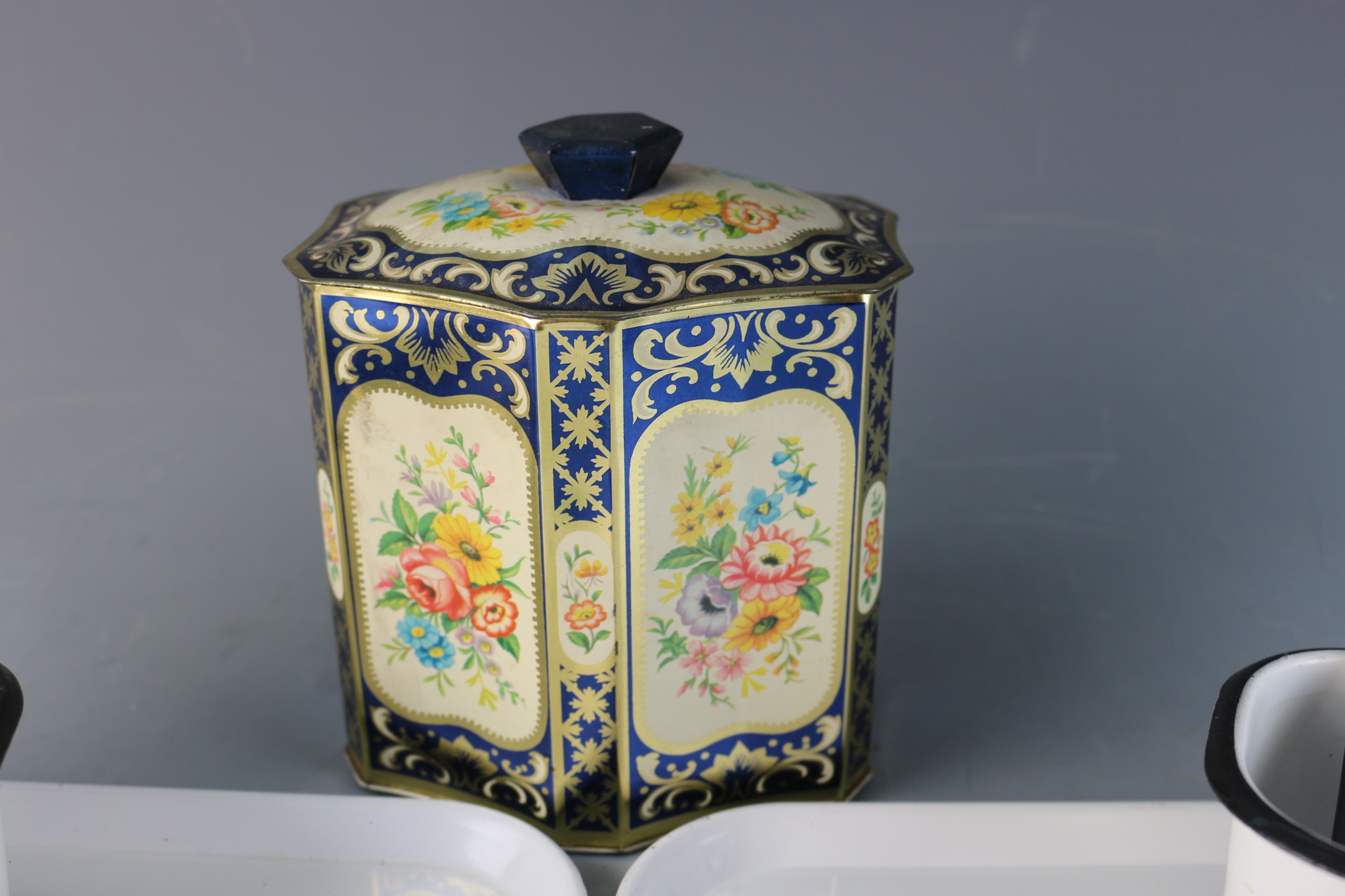 Vintage White Enamelware and Tin Decor