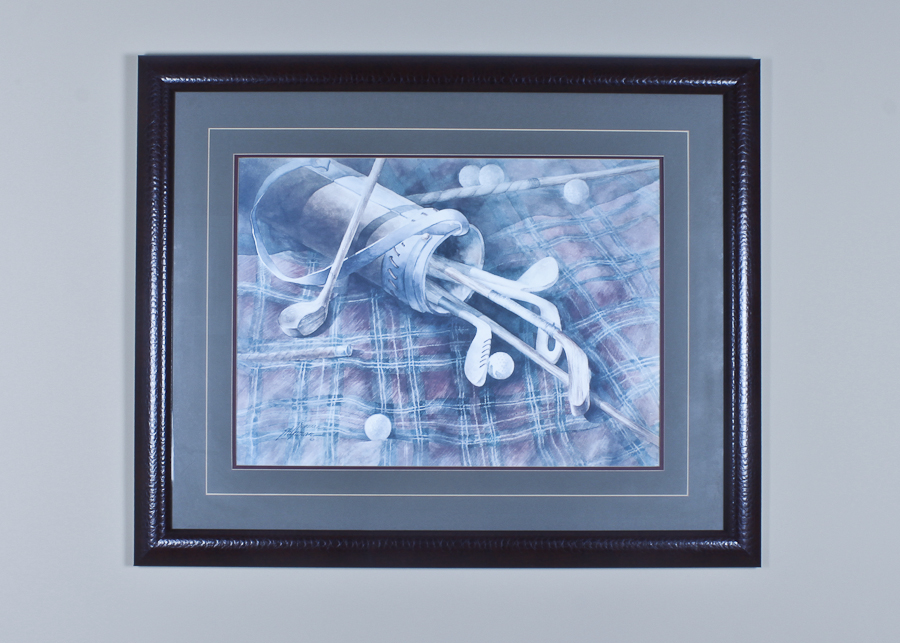 Photo Offset Lithograph of "Antique Golf Clubs" by B. Shipman