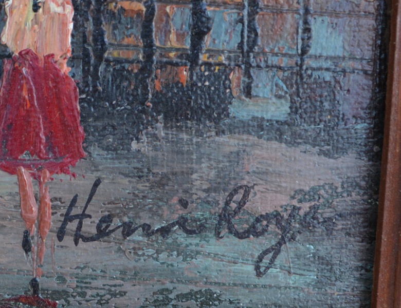 Parisian Street Scene Oil Painting After Henri-Paul Royer