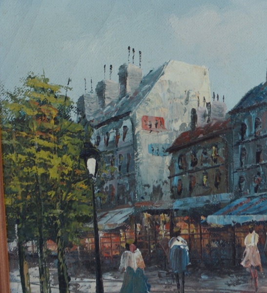 Parisian Street Scene Oil Painting After Henri-Paul Royer
