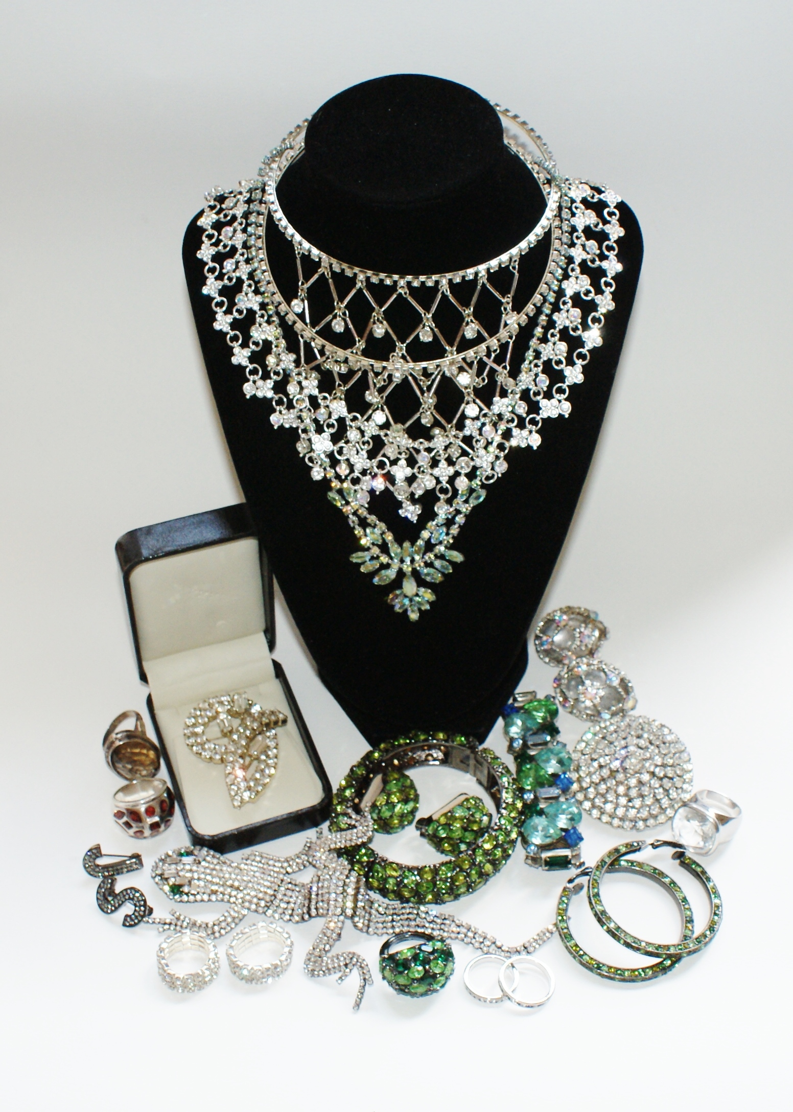 Group of Rhinestone Jewelry