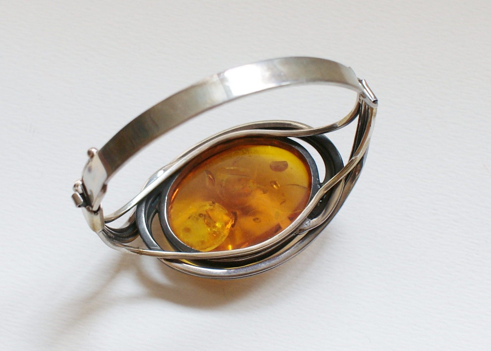 Amber and Sterling Bracelet