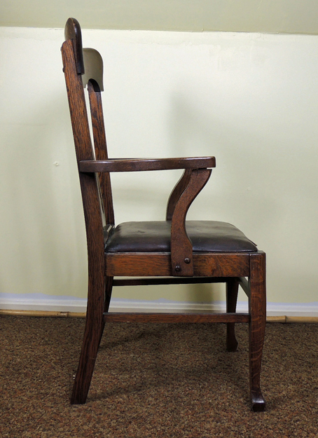 Antique Josiah Partridge & Sons Oak Arm Chair