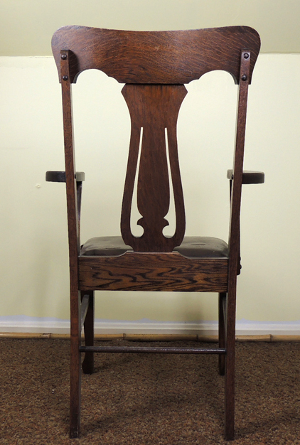 Antique Josiah Partridge & Sons Oak Arm Chair