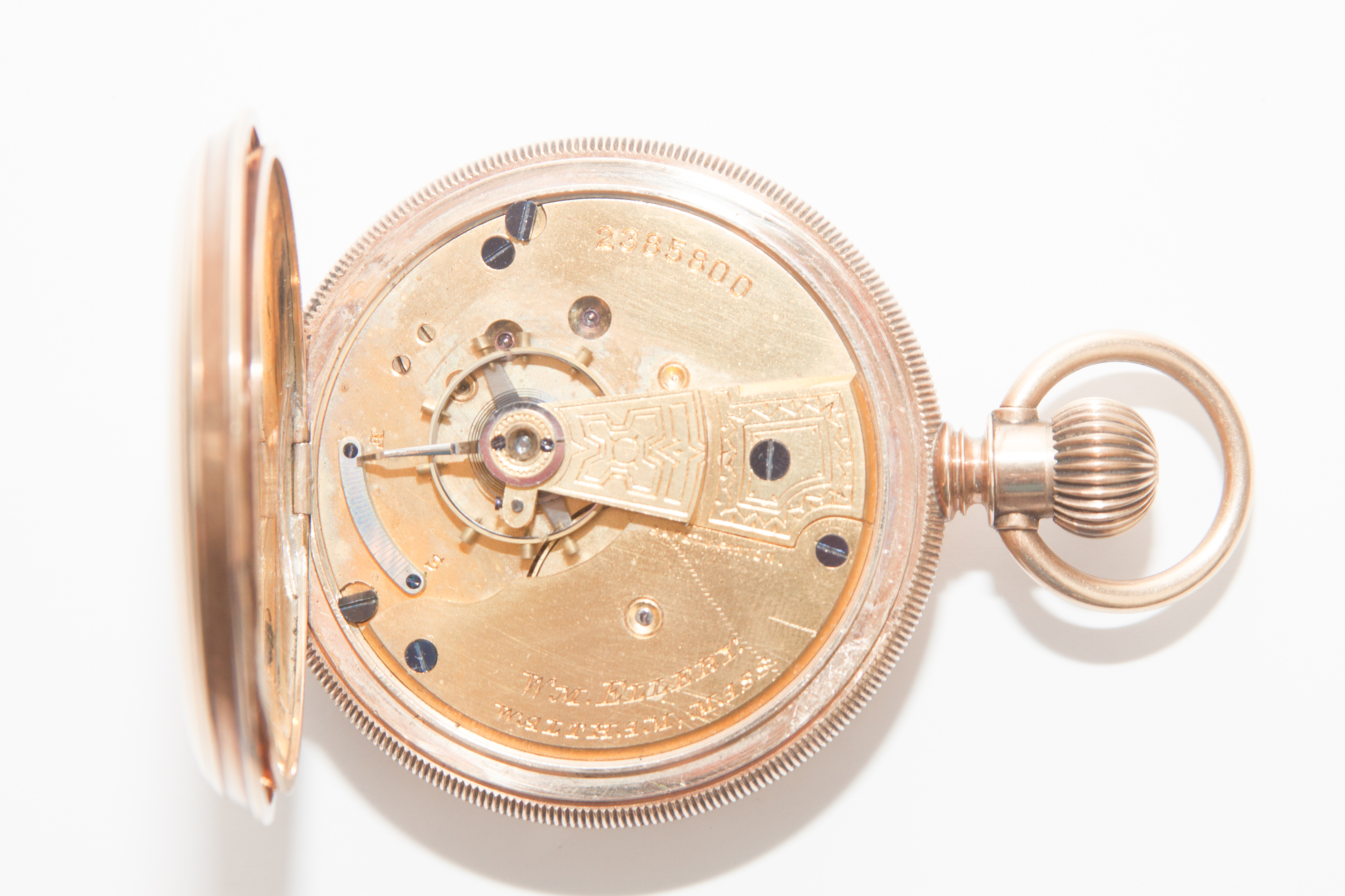 A.W. Co Waltham Gold Plated Pocket Watch with Fob