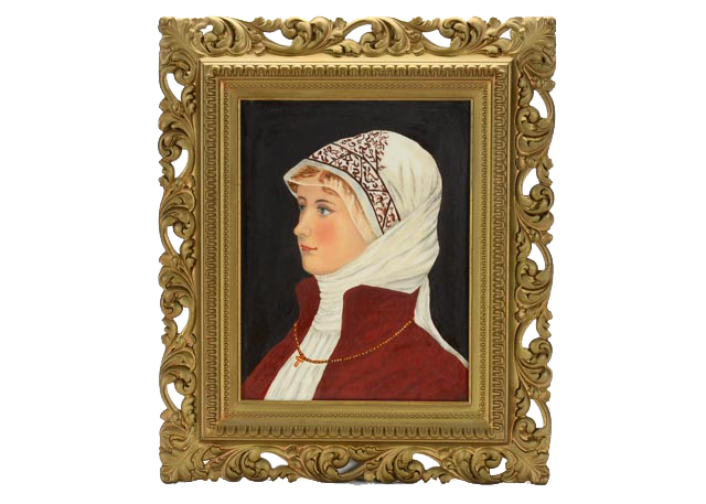Hand Painted Limoges Portraiture Tile