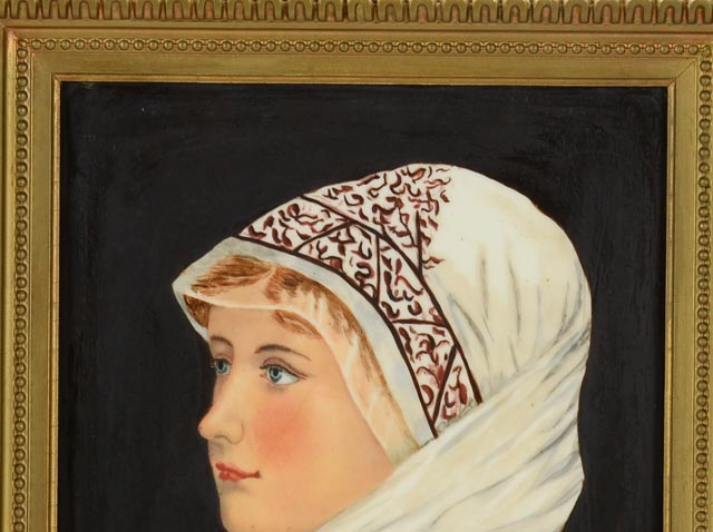 Hand Painted Limoges Portraiture Tile