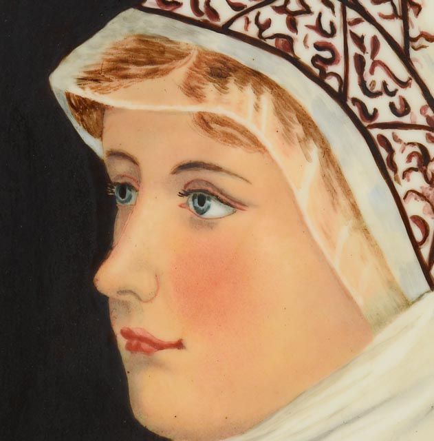 Hand Painted Limoges Portraiture Tile