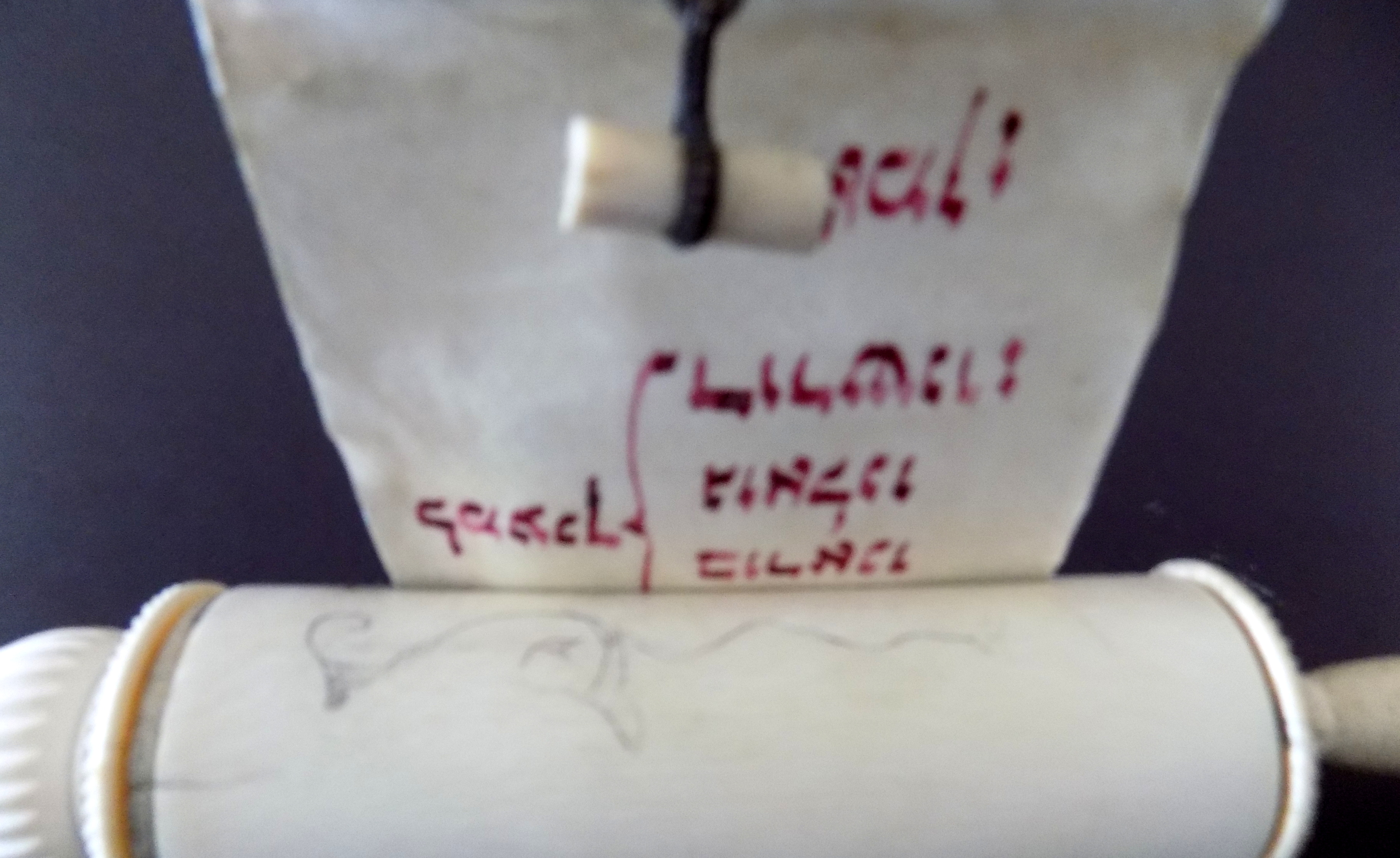 19th Century European Hand Scroll of Carved Ivory and Bone