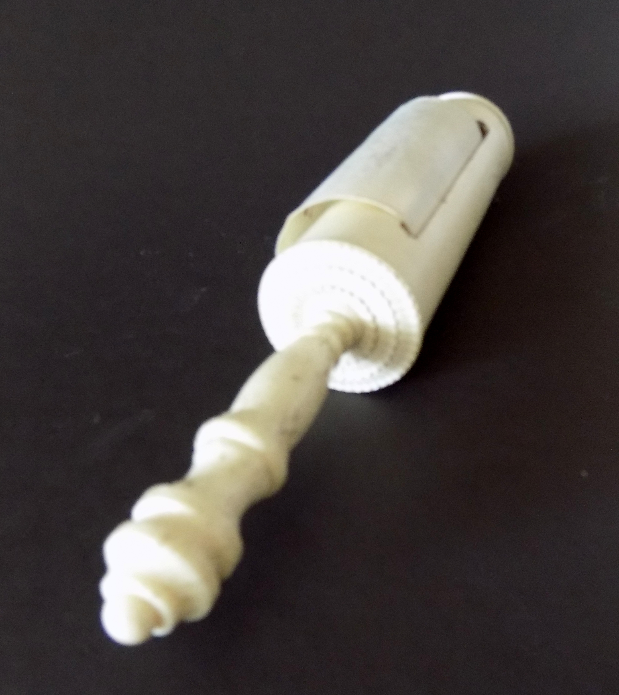 19th Century European Hand Scroll of Carved Ivory and Bone
