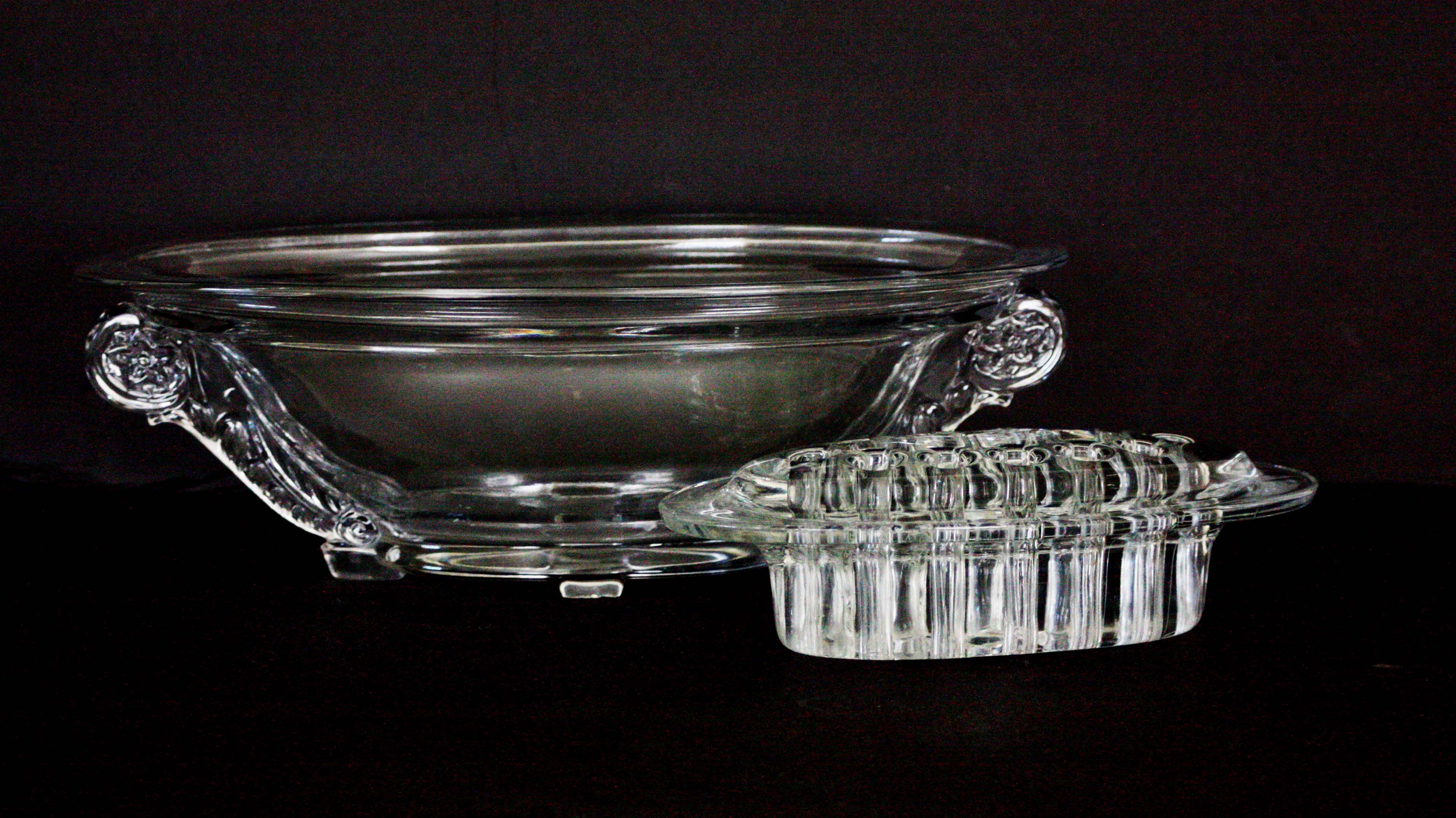 Vintage 2 Piece Flower Frog Bowl