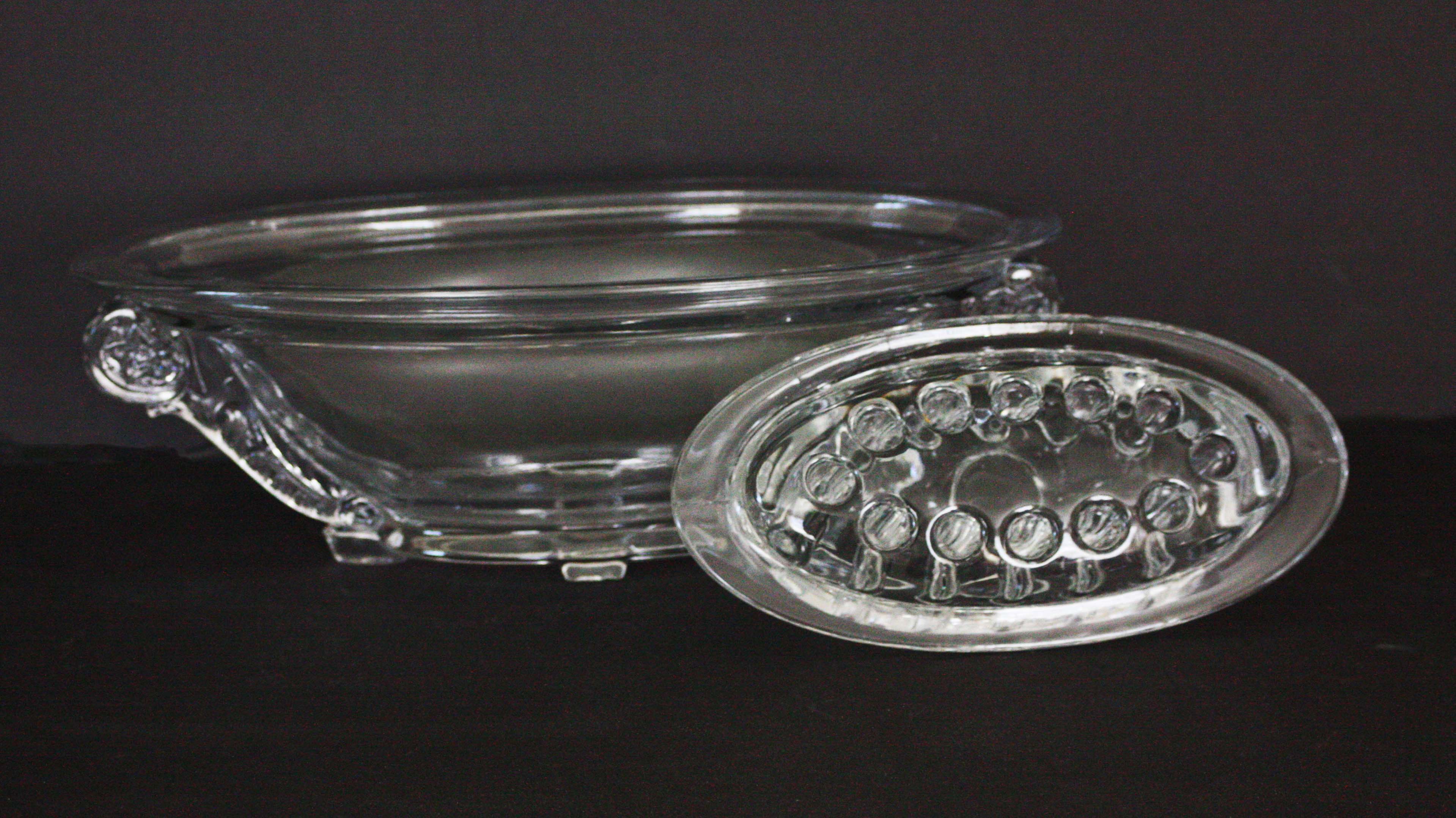 Vintage 2 Piece Flower Frog Bowl