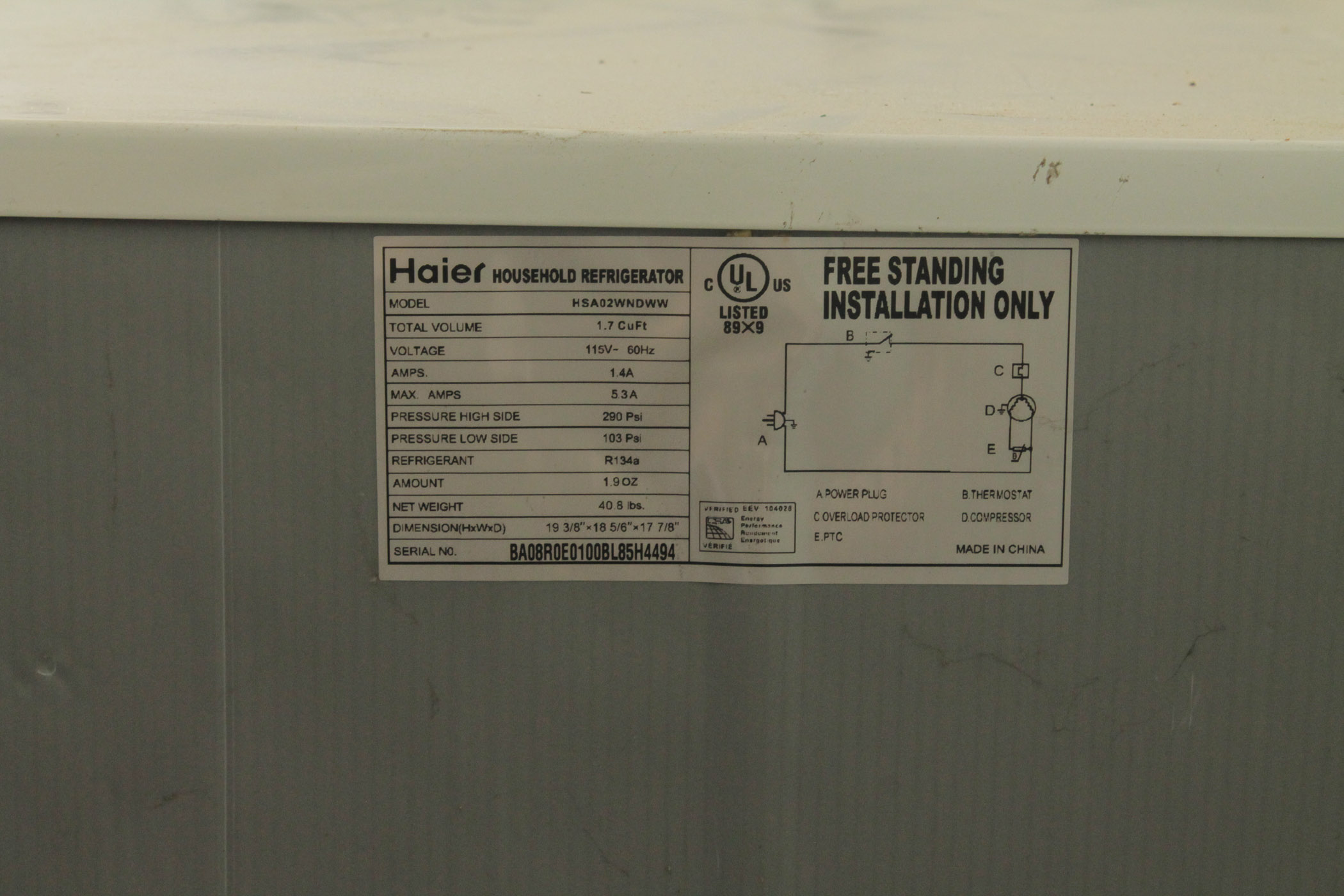 Haier Mini Refrigerator