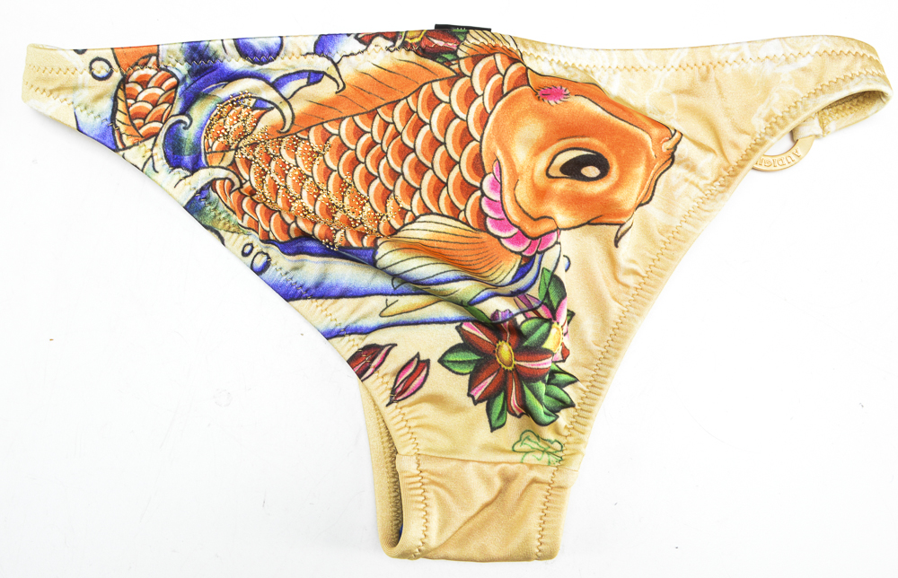 Christian Audigier Designer Koi Fish Embellished Bikini