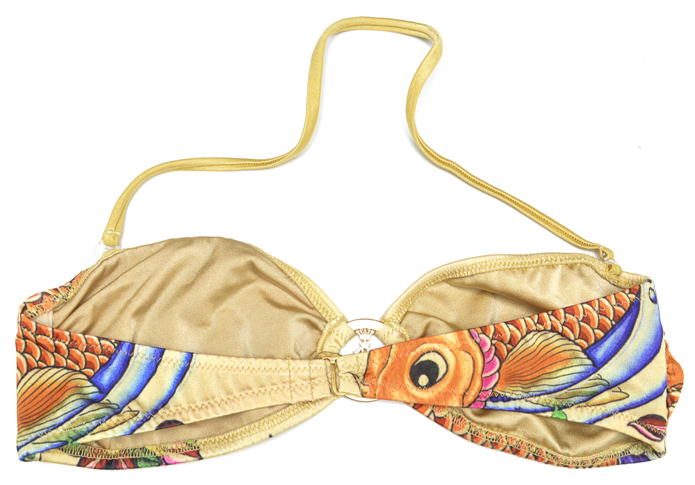 Christian Audigier Designer Koi Fish Embellished Bikini